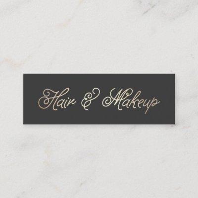 Makeup and Hair Stylist Stylish Gold Typographic Mini