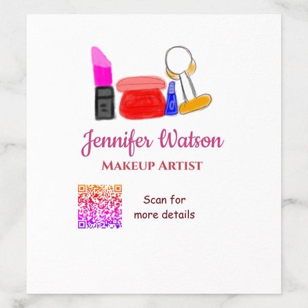 Makeup artist add name website email phone no addr envelope liner