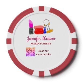 Makeup artist add name website email phone no addr poker chips