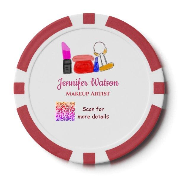 Makeup artist add name website email phone no addr poker chips