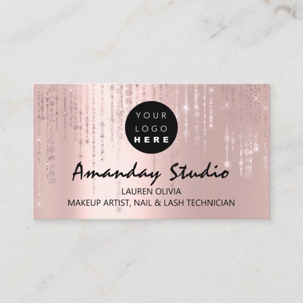 makeup Artist Appointment Card Pink Lux Logo