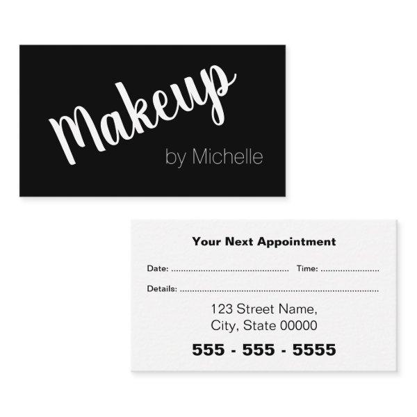 Makeup Artist Black White Appointment Card