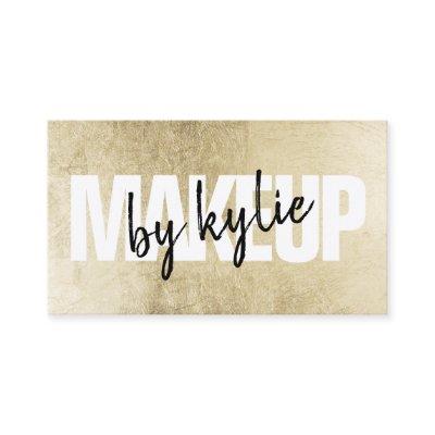 Makeup artist bold signature script chic gold foil