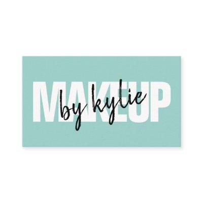 Makeup artist bold signature script mint blue
