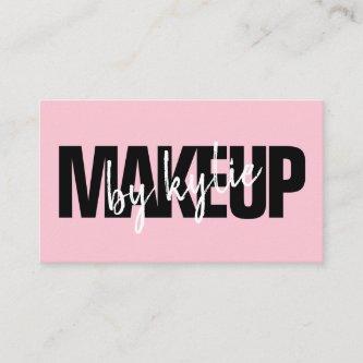 Makeup artist bold signature script pastel pink