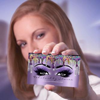 Makeup Artist Brow Eyelash Drip Violet Holographic
