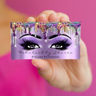 Makeup Artist Brow Eyelash Drips Purple Holograph