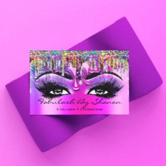 Makeup Artist Brow Eyelash Purple Drips Holograph