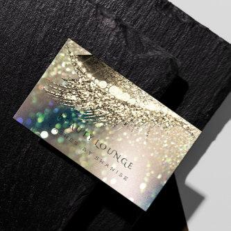 Makeup Artist Event Eyelash Spark Gold Glitter Appointment Card