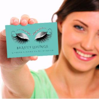 Makeup Artist Event Lashes Beauty Teal Gray Eyes Appointment Card