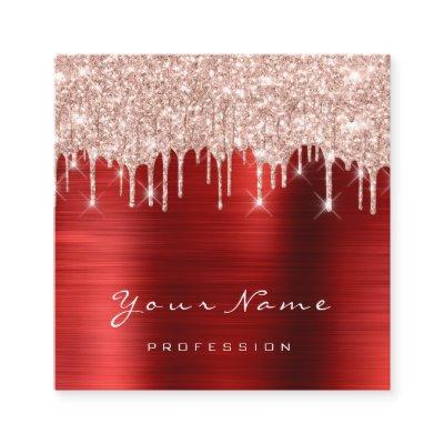 Makeup Artist Event Planner Glitter Spark Red Ruby Square