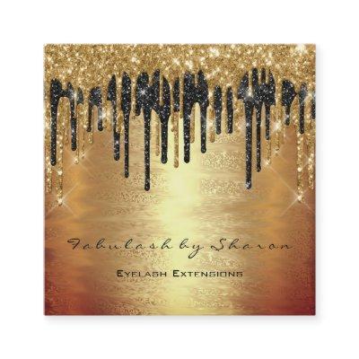 Makeup Artist Event Planner Wow Drips Warm Gold Square