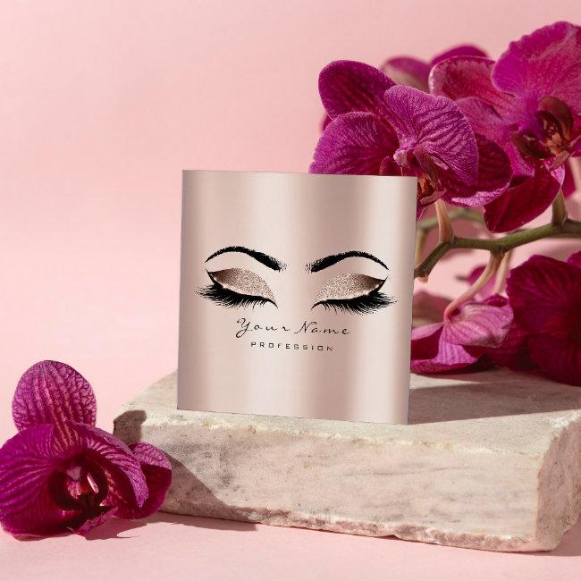 Makeup Artist Eyebrow Eye Lash Glitter Pink Square Square