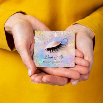 Makeup Artist Eyelash Extension Holograph Gold Square