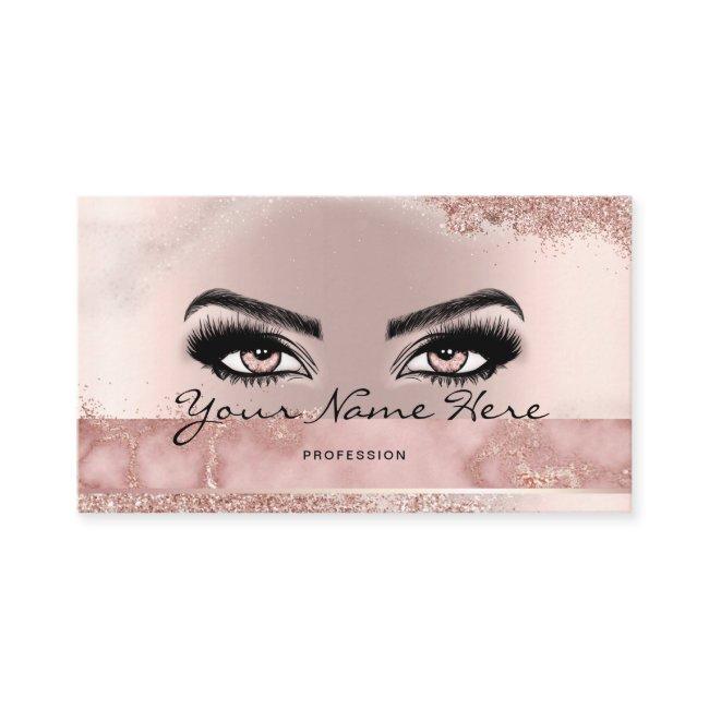 Makeup Artist Eyelash Lashes Glitter Rose script