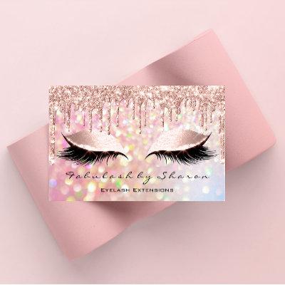 Makeup Artist Eyelash Pink Glitter Drips Rose