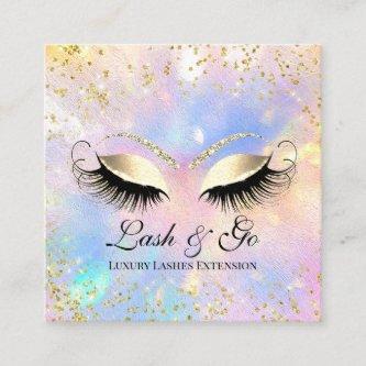 Makeup Artist Eyelashes Brows  Holograph Gold Square