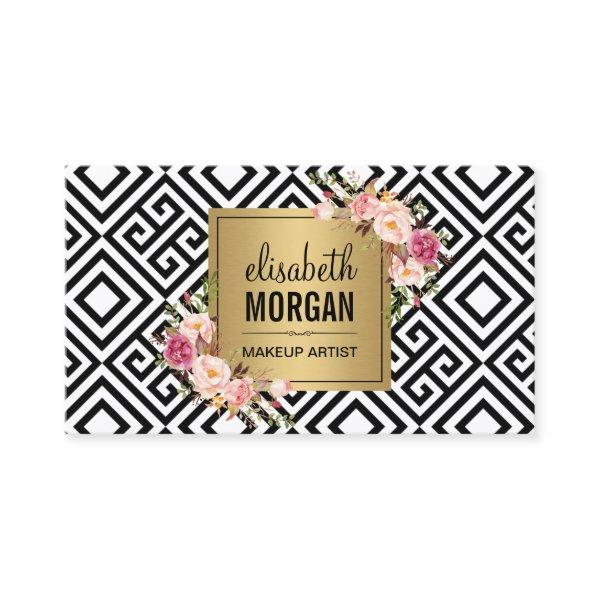 Makeup Artist Gold Abstract Pattern Floral Decor