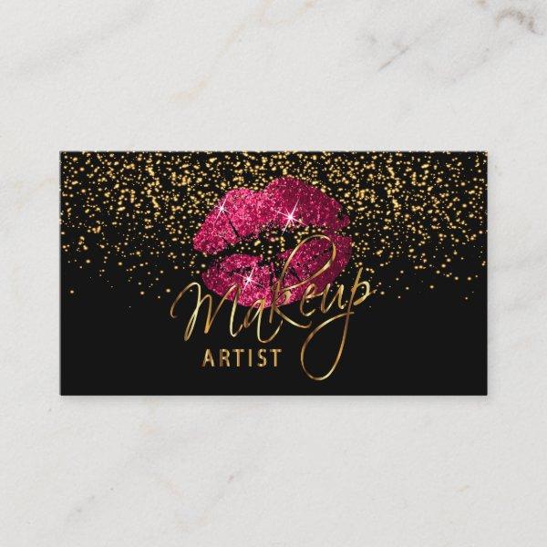 Makeup Artist - Gold Confetti & Hot Pink 💋 Lips