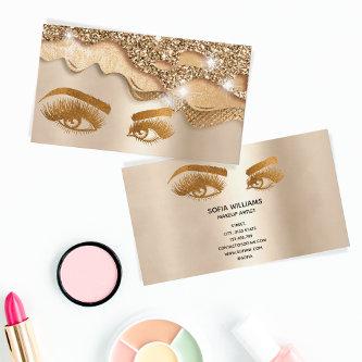 Makeup artist gold Eye Beauty Salon dripping gold