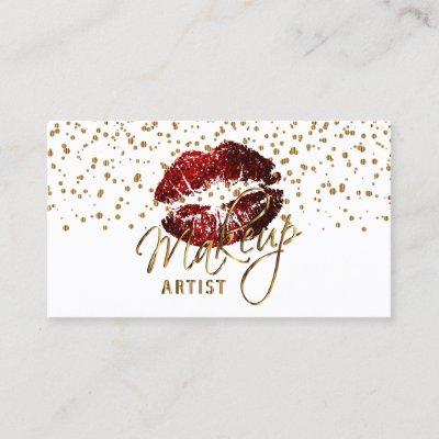 Makeup Artist Golden Confetti & Cinnamon Red Lips