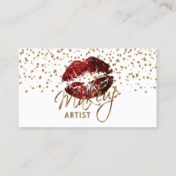 Makeup Artist Golden Confetti & Cinnamon Red Lips