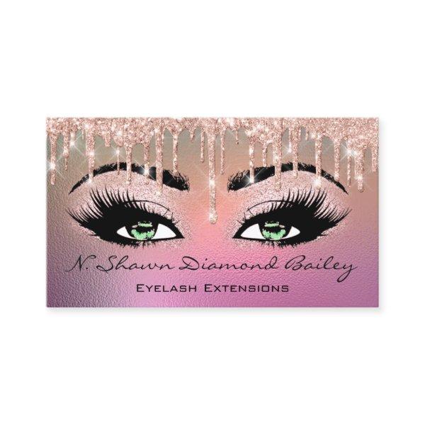 Makeup Artist Green Eyelash Rose Ombre