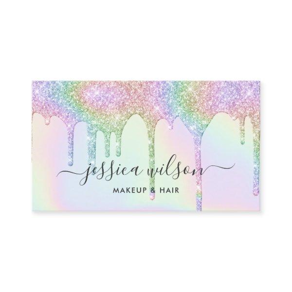 Makeup artist hair stylist chic holographic drips