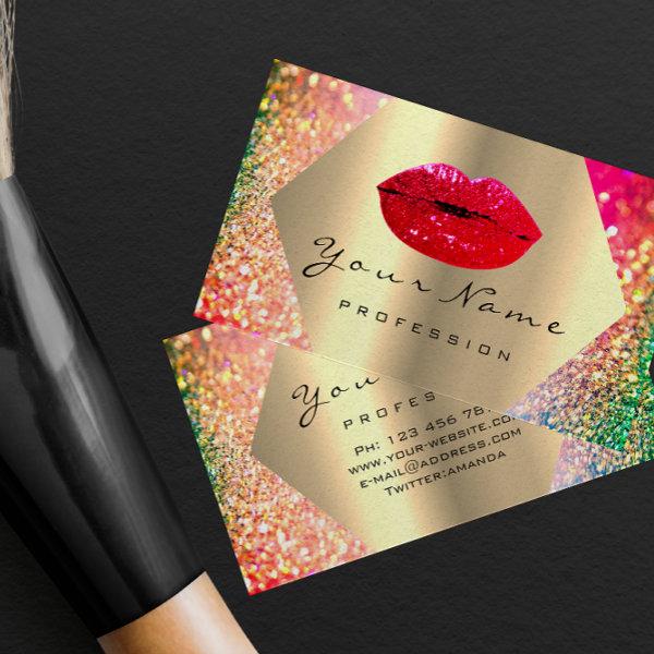 Makeup Artist Kiss LIPS red LUX Holograph GOLD