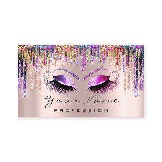 Makeup Artist Lash Pink Holograph Appointment Card