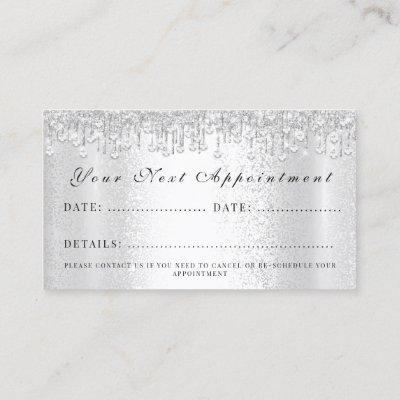 Makeup Artist Lash Silver Drips SPA Hairdresser Appointment Card