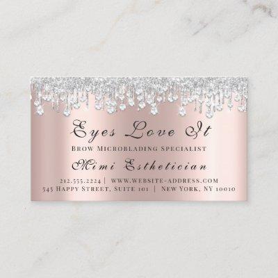 Makeup Artist Lashes Rose Drips Event Planner Appointment Card