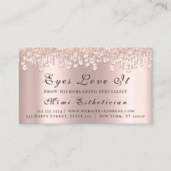Makeup Artist Lashes Rose Drips Evet Planner Appointment Card