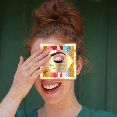 Makeup Artist Logo Strokes Eyelash Extension Brows Square