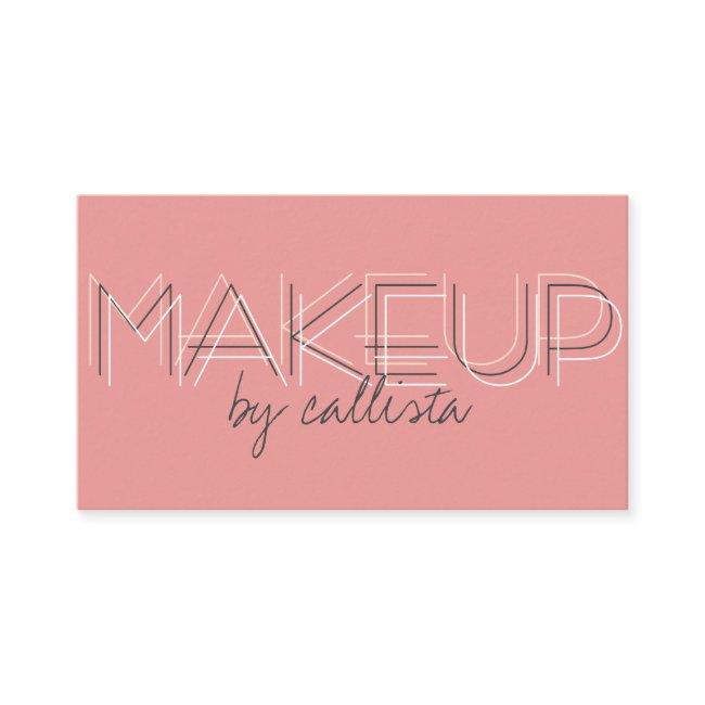 Makeup Artist Minimalist Pink Black Typography