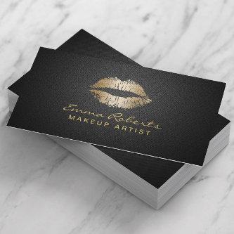 Makeup Artist Modern Gold Lips Elegant Black