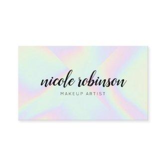 Makeup artist modern pastel rainbow holographic