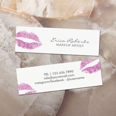 Makeup Artist Modern Pink Glitter Lips Elegant Mini