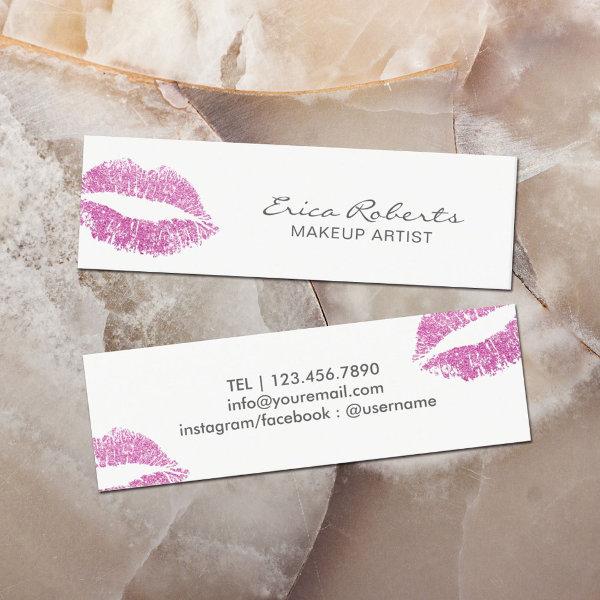 Makeup Artist Modern Pink Glitter Lips Elegant Mini