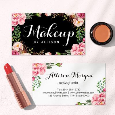 Makeup Artist Modern Script Girly Floral Wrapping