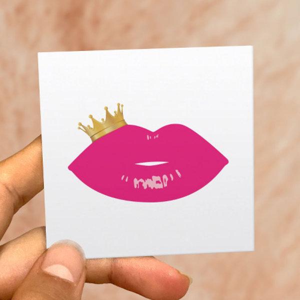 Makeup Artist Pink Lips Queen Crown Beauty Salon Square