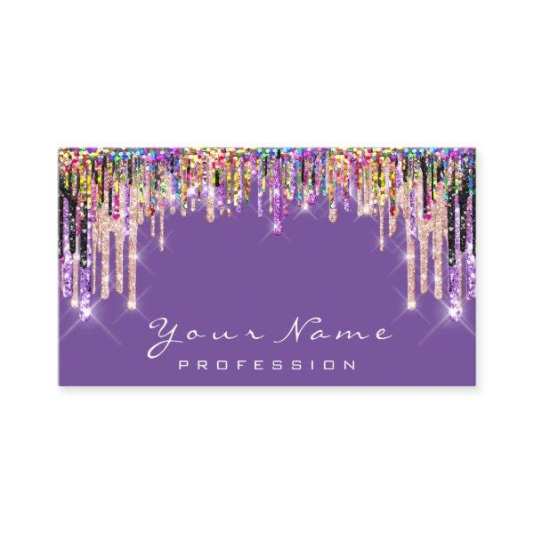 Makeup Artist Pink Purple Drips Appointment Card