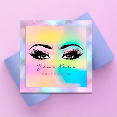 Makeup Artist Professional Eyeash Holograph Pink Square