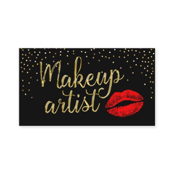 Makeup Artist Red Lips Modern Gold 3D Script