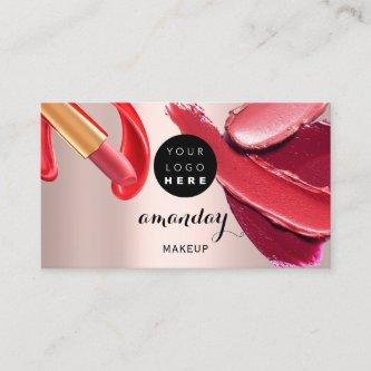Makeup Artist Red Pink Lipstick Photo QR Code