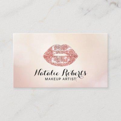 Makeup Artist Rose Gold Glitter Lips Beauty Salon