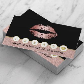 Makeup Artist Rose Gold Glitter Lips Salon Loyalty