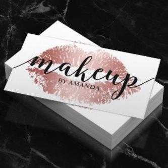 Makeup Artist Rose Gold Lips Print Salon