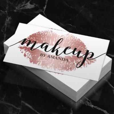 Makeup Artist Rose Gold Lips Print Salon
