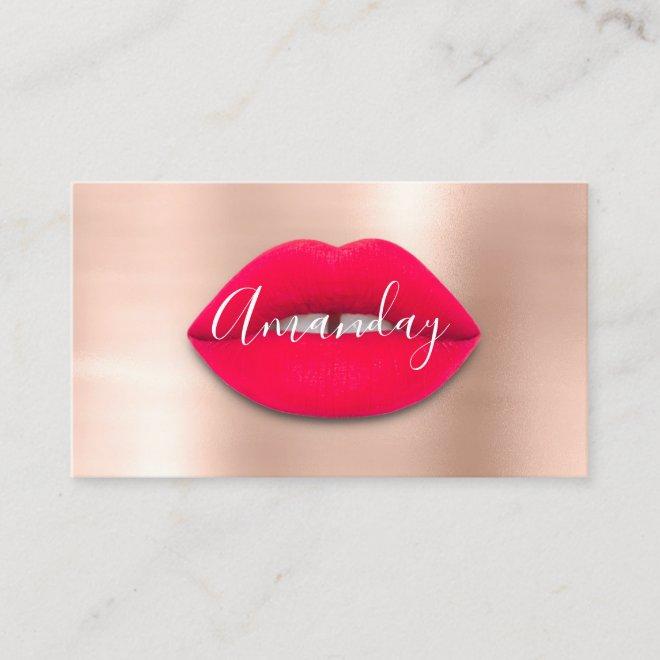 Makeup Artist Rose Pinky Lips Logo QR Code